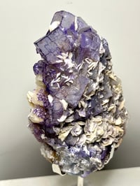 Image 15 of QR Code Fluorite & Barite Specimen On Stand #2585
