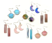 Image 3 of Stained Glass Moon Earrings