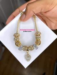 Image 2 of Gold heart charm chain link 