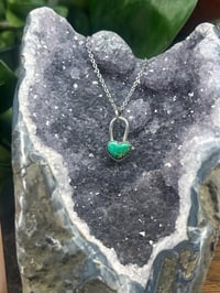 Image 1 of Variscite Heart Charm Necklace