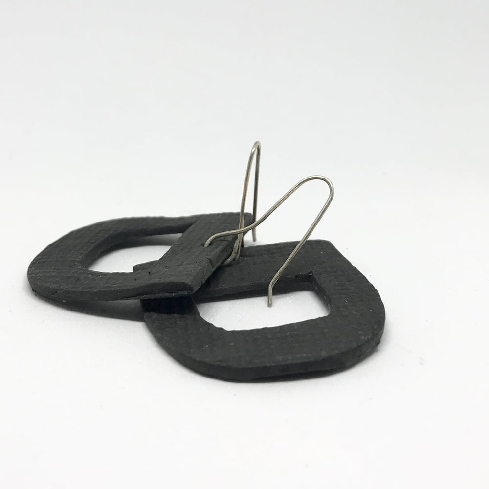 Image of Bush Black Ceramic Earrings