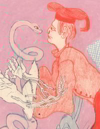 Image 2 of Purple Petal Pretty Snake - Print