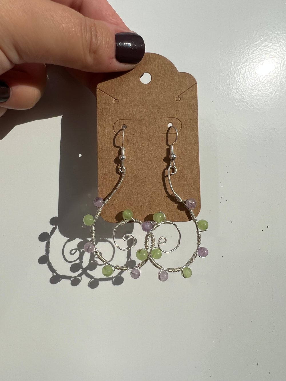Image of Downward Spiral Earrings 