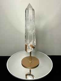Image 14 of Polished Clear Quartz Crystal Point In Custom Stand #2866