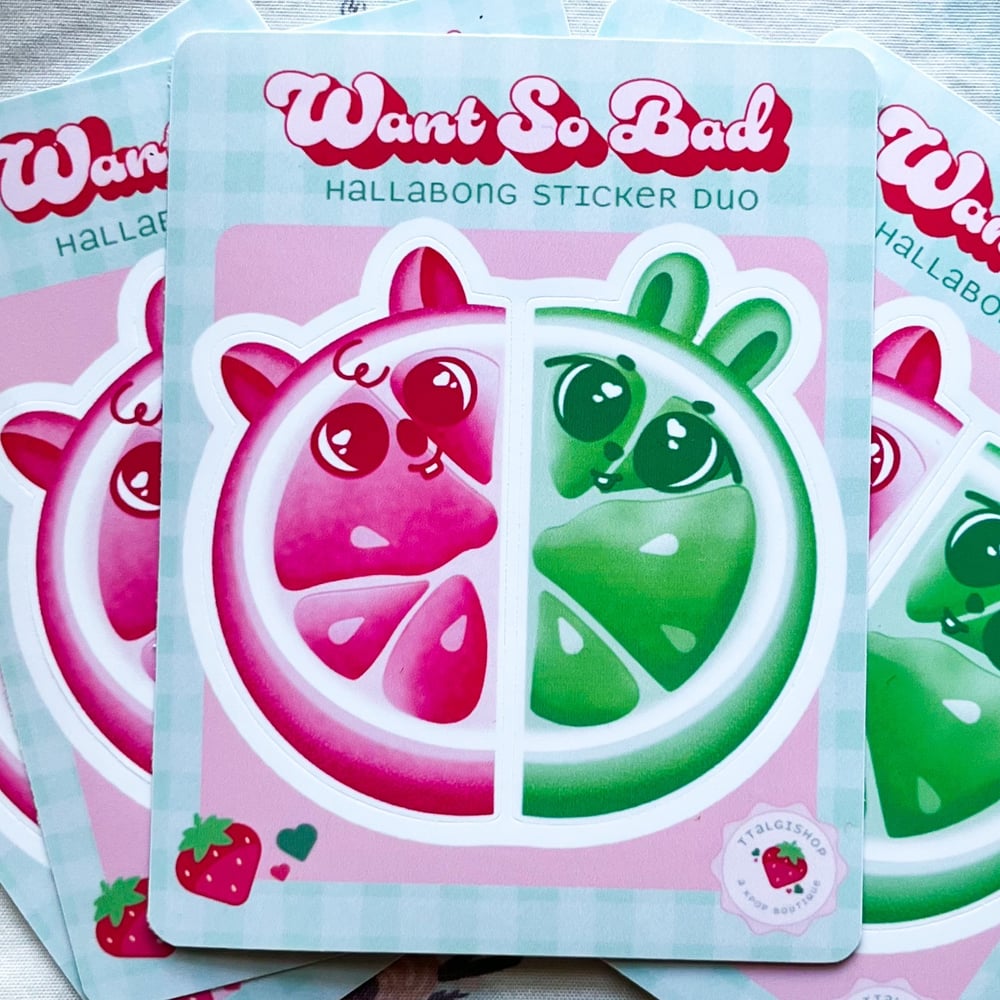 Image of Want So Bad Hallabong Sticker Duo