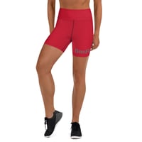 Image 1 of BossFitted Red and Grey Yoga Shorts