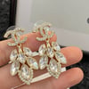 CC crystal gold plated earrings 