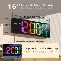 Image 16 of LED Wall Clock with Weather and Day Indicator