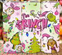 Pink the grinch 20oz subliamtion tumbler