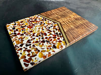 Image 3 of Curly Koa & Baltic Amber Segmented Knife Scales
