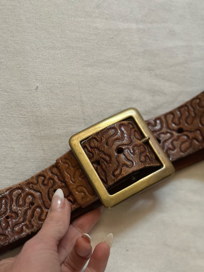 late 1960s soft leather Joshua Tree belt and buckle