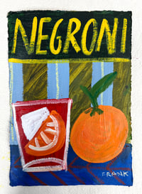 Negroni on blue and green stripes