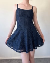 Image 1 of Lace Navy Party Dress (XS)