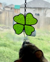 Image 3 of Classic Shamrock Stained Glass Suncatcher