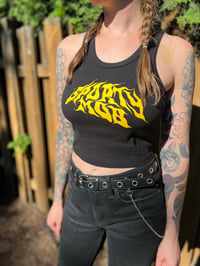 Image 1 of Women’s cropped tank top (yellow logo)