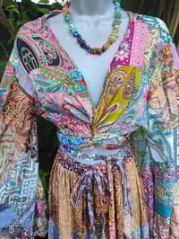 Image 1 of Patchwork Stevie top purple tassels