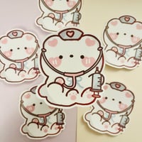 Image 2 of Nurse Bear Vinyl Sticker