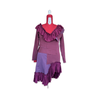 Image 1 of Plum Ruffle Reconstruction Dress