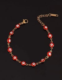 Image 2 of Enamel Evil Eye Stainless Steel Bracelet
