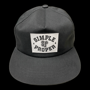 Image of S&P-“Brand Eyedinity” Logo Woven PatchWork 5-Panel SnapBack Cap (Black)