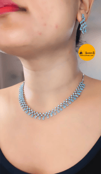 Image 3 of Usha- Simple yet Beautiful American Diamond Necklace Set