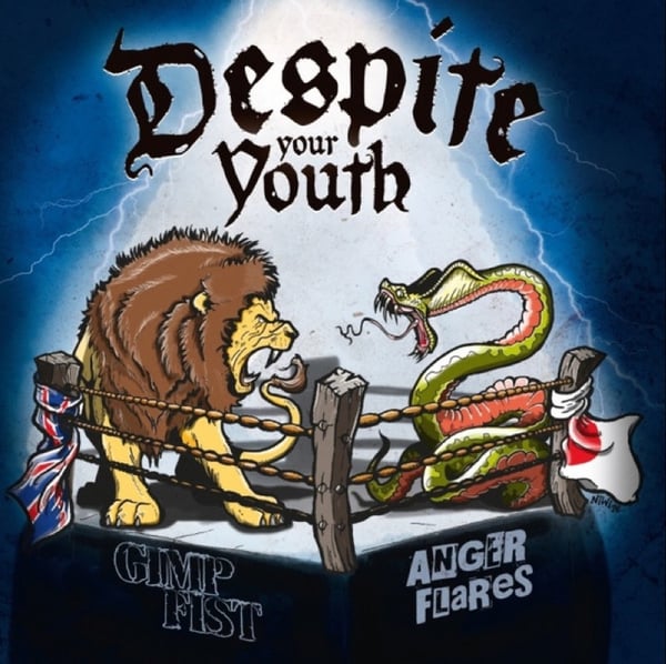 Image of Anger Flares Split Blue Vinyl