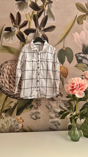 Image of Flanell- Hemd, weiss, mit Karostreifen, Grösse 5-6 Jahre