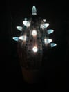 White and Light Blue Themed Ceramic Cactus Night Light Lamp