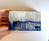 Image 2 of Tiny Silver Fence Landscape on wooden block