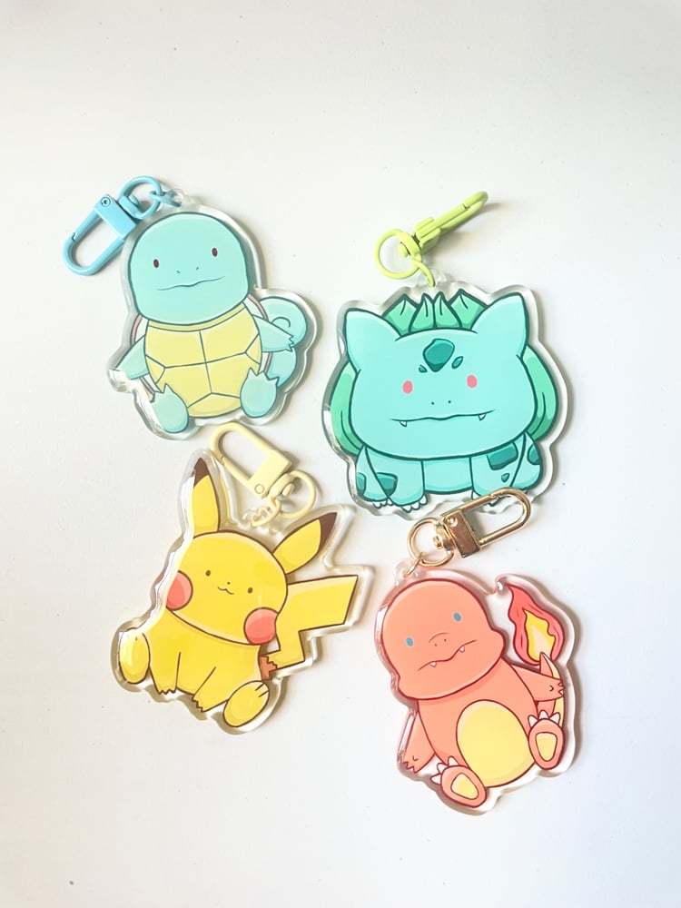 Image of Gen 1 starters Pokemon Keychains