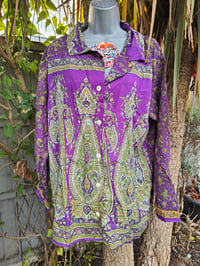 Image 5 of S/ M Sari PJs and matching dust bag with tassel purple 