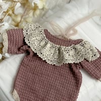 Image 3 of Newborn girls bodysuit Paolina | dusty purple