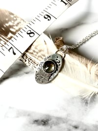Image 3 of Handmade Sterling Silver Fortune Teller Crystal Ball Celestial Pendant 925