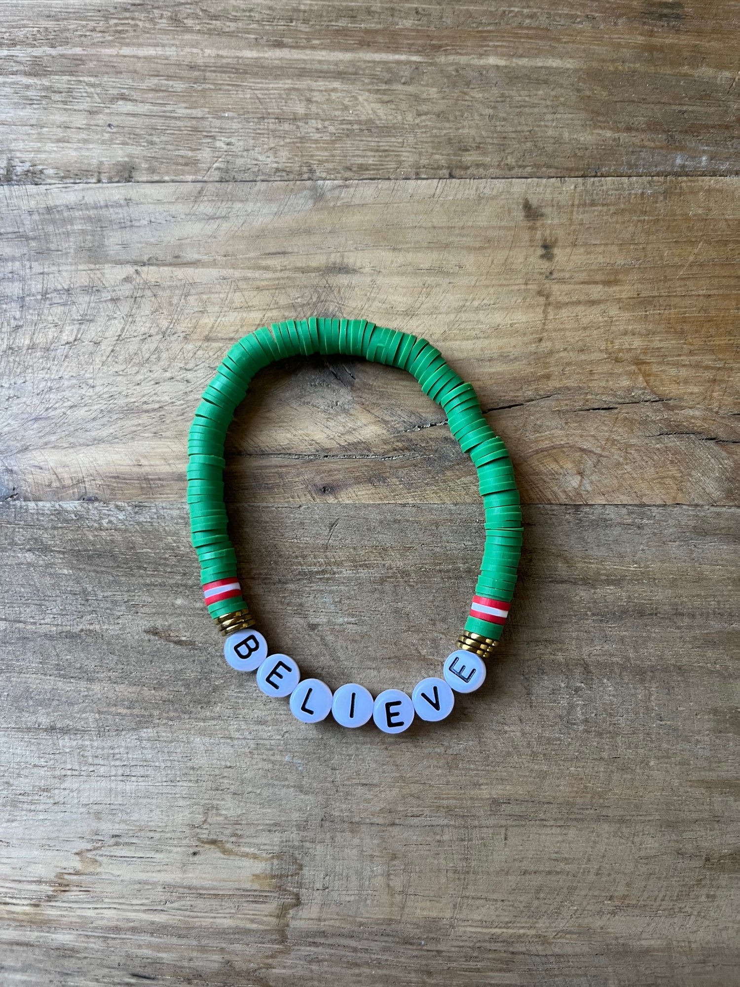 Image of Green BELIEVE bracelet