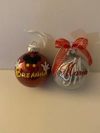 Personalized Christmas glittered ornaments 