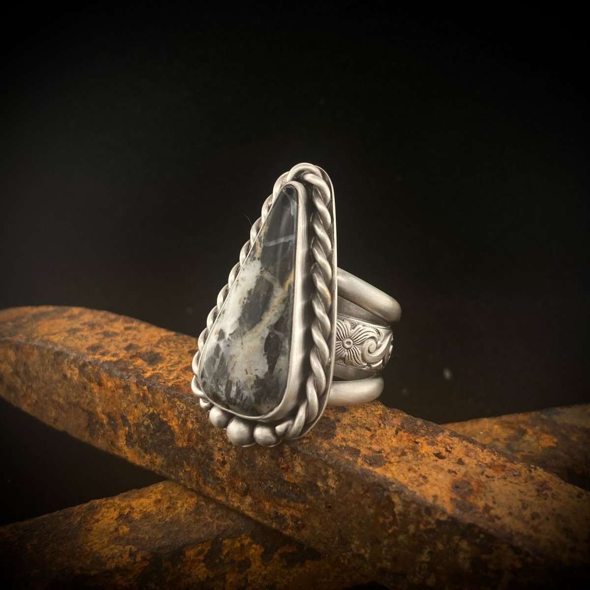 White Buffalo Turquoise Ring 6