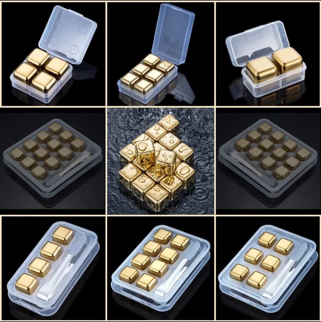 Stainless, steal whiskey ice cubes reusable