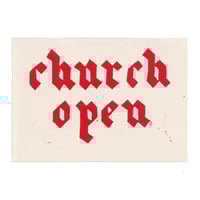 Image 1 of church open linocut