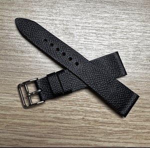 Image of Black French Grained Calfskin Watch Strap