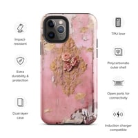 Image 4 of Pastel Pink Tattered Texture Rose Gold Goth Lolita Kawaii Inspired Tough Case for iPhone®