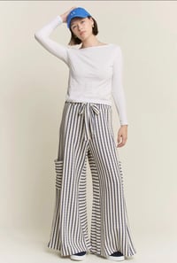 Image 3 of Classic Stripe Cotton Palazzo Pant