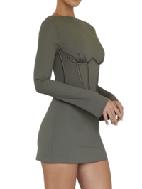 Image 4 of Long Sleeve Corset Dress