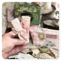 Image 5 of tiny slow stitch sewing pouch full of haberdashy supplies