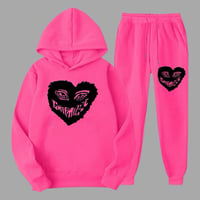 OG Mizzle Blk Heart Jogger Set( Hot Pink)