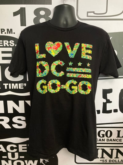 Image of LOVE DC GOGO SUMMER FLORALS Black Tshirt