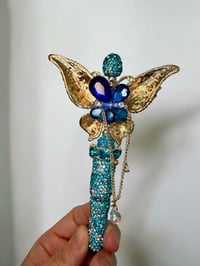 Image 2 of Blue Rhinestone butterfly Pen