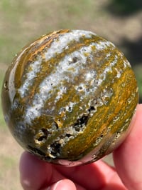Image 5 of Ocean Jasper Laced With Druzy Quartz Sphere #2833