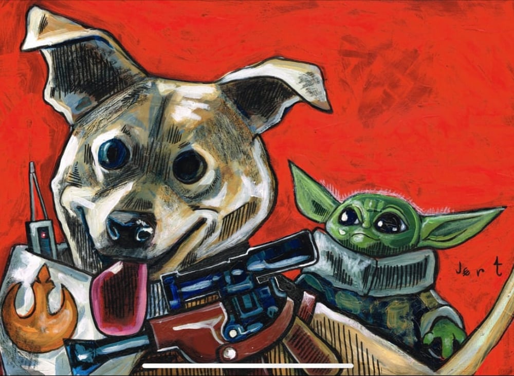 Image of 16x20 CUSTOM PET PAINTING ON CANVAS- from photos