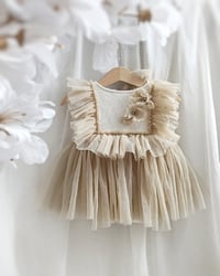 Image 1 of Baby girl body-dress for sitter photoshoots | Elowen | age 9-12 months| beige