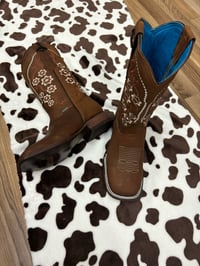Image 1 of Floral Brown Boots
